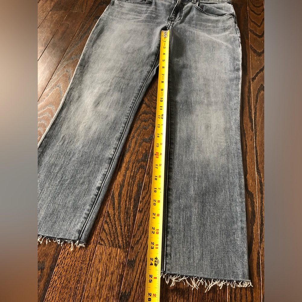 Proenza Schouler Womens 27 Blue/Gray Acid Wash PS-J2 5-Pocket Cropped Fray Jeans - Picture 9 of 16